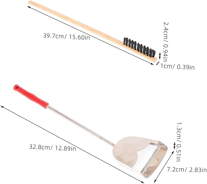 balacoo 2pcs Multi-Purpose Bird Cage Cleaning Tools Brush Shovel Set for Parrot Bird Guinea Cages Garden Cleaning Shovel