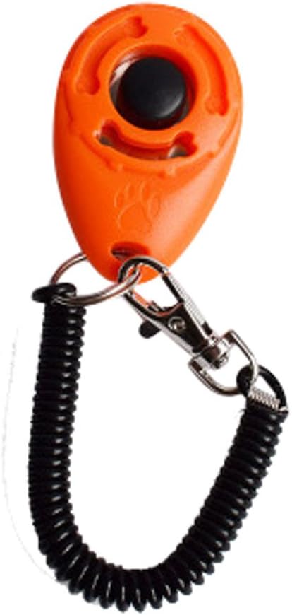 SERYU 1 Piece Dog Pet Click Clicker Training Trainer Aid Wrist Strap Orange