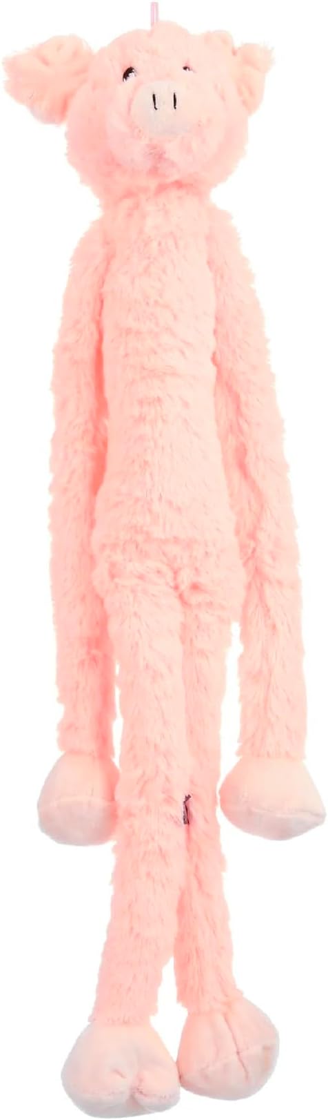 Large Extra Long Legs Over Sized Plush Animal Themed Dog Toys 27 inch Multiple Squeakers (Pink Pig)