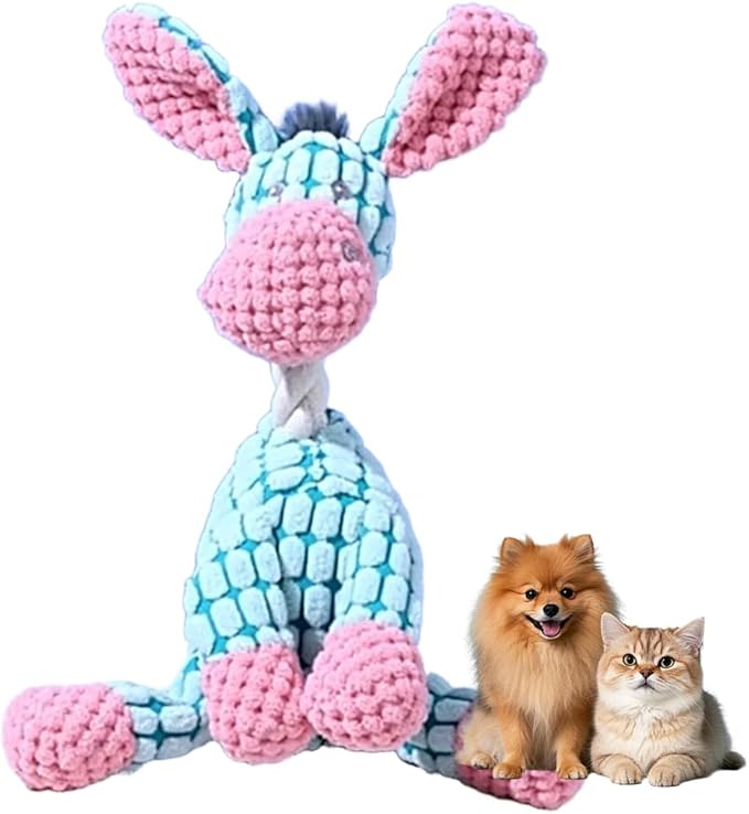 2026 New Dog Toys, Indestructible Plush Dog Toy for Aggressive Chewers, Interactive Squeaky Soft Puppy Chew Toy, Durable Teething Toys for Small Medium Large Dogs (Sky Blue)