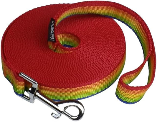 Dog/Puppy Obedience Recall Training Agility Lead - 15ft 20ft 30ft 40ft 50ft Training Leash - Great for Play, Camping, or Backyard (Rainbow, 30 Feet)