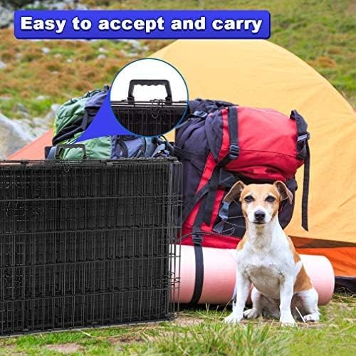Extra Large Dog Crate with Double-Door, Removable Tray & Divider Panel - Travel Dog Crate for Medium Sized Dogs - Dog Cage for Small Dogs (Black, 24")