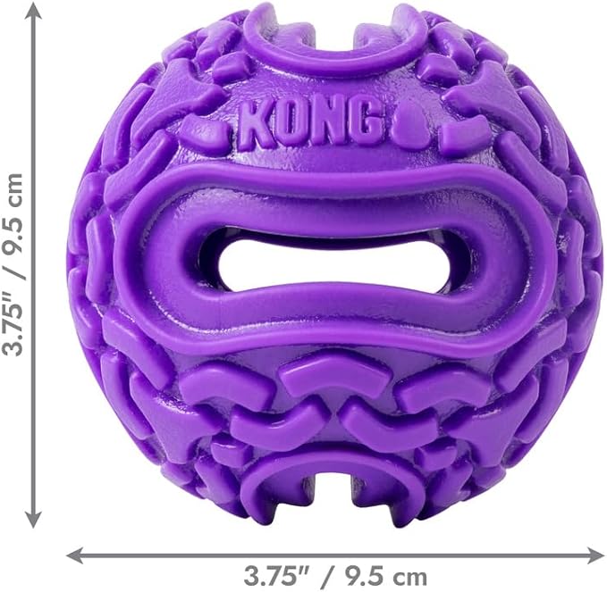 KONG Squeezz Flex Ball – Flexible Treat & Chew Holder for Dogs – Interactive Dog Toy for Fetch, Floating, & Travel – Holds Treats, Chews, & Bully Sticks (Medium/Large)