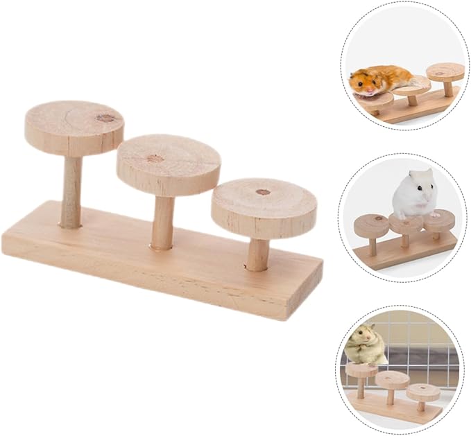 YARNOW Wooden Parrot Ladder Toy Bird Cage Accessory for Parakeets Macaws Parrots