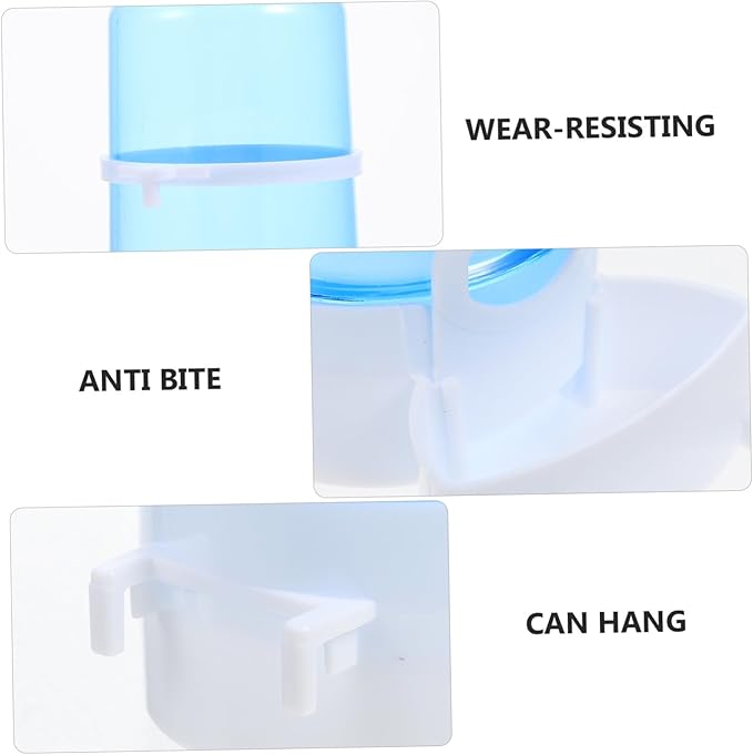 2Pcs Automatic Bird Feeder Portable Food Dispenser for Bird Cage and Hamster Bite-Resistant Plastic Feeding Box with Transparent and Blue Containers for Clean Sanitary Pet Feeding