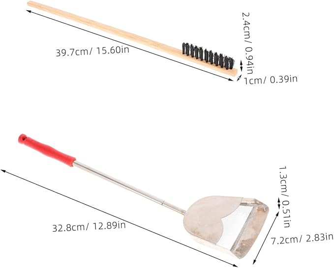 2pcs Essential Bird Cage Cleaning Kit Brush Shovel Set for Parrot Cages Small Animal Enclosures Guinea Chicken Coop
