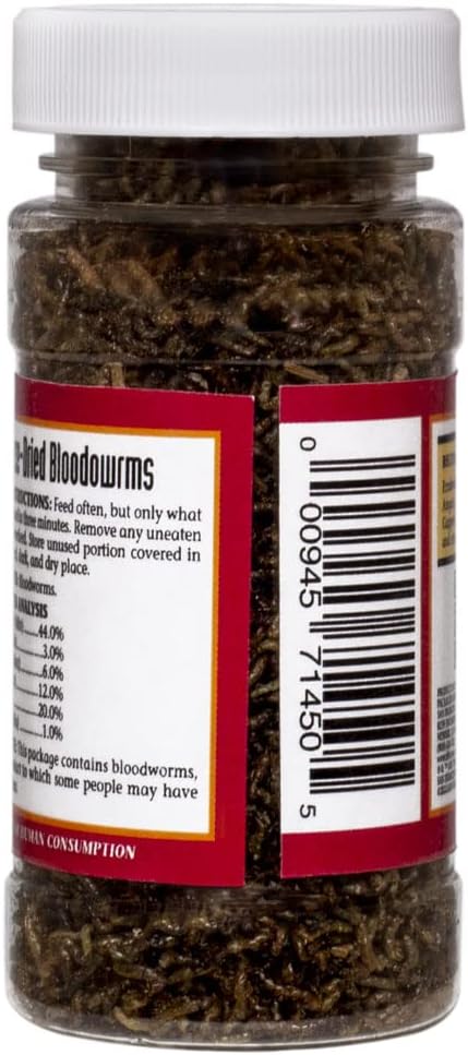 San Francisco Bay Brand Freeze-Dried Bloodworms Fish Food - All Natural High Protein Treat for Freshwater Fish, Bettas, Tetras, Barbs, Catfish, Aquatic Amphibians - Betta Fish Food - 0.6 oz (17g)