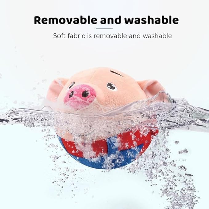 Active Moving Pet Plush Toy Interactive Dog Toys, Squeaky Moving Dog Ball Toy, Washable Cartoon Pig Plush Sound Electronic Dog Toy, Shake Bounce Boredom Talking Toys for Dog Pets Cats1, pink