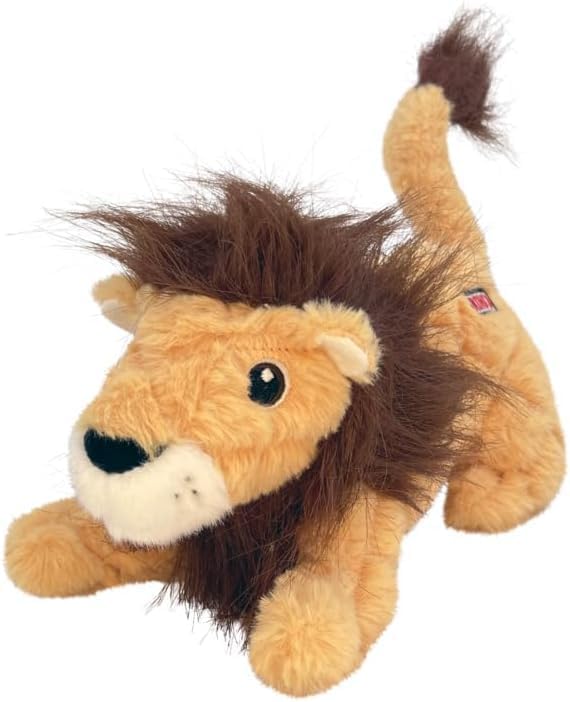 KONG Scampers Wildlife Plush Dog Toys – Variety 3-Pack Bundle (Red Panda, Lion, Lemur) – Soft & Durable with Low-Tone Squeaker – Great for Medium & Large Dogs