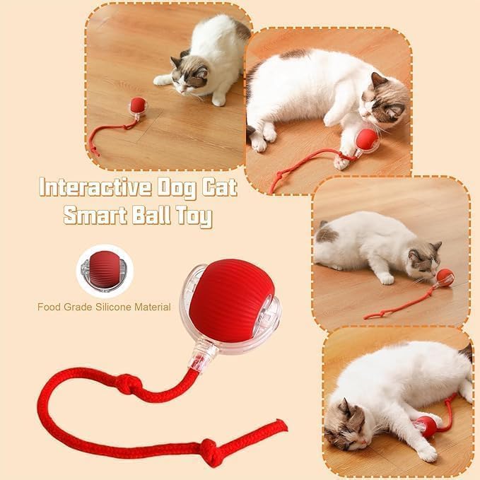 Interactive 360° Automatic Rolling Ball Toys - Viral Chewie Electric Dog & Cat Ball, Suitable for Large & Small Pets