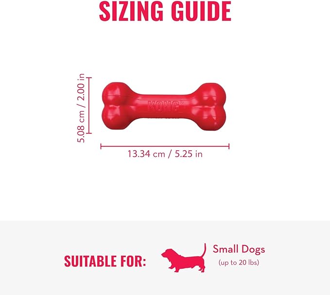 KONG Goodie Bone & Flyer - Dog Toys to Enrich Playtime - Dog Bone & Soft Throwing Disc Support Mental Engagement - Rubber Bone for Treats - Rubber Flying Disc with Dynamic Rebound - for Small Dogs