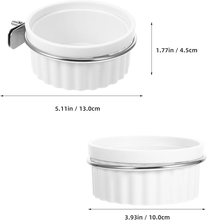 Parrot Food and Water Bowl for Bird Cage Stainless Steel Small Bird Cage Bowl with Hanging Hook Accessory for Parakeets and Cockatiels