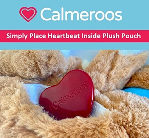Plush Heartbeat Toy - Calming Anxiety Relief Toys for Puppies and Kittens - Heartbeat in a Soft Comforting Pet Plush for Dogs and Cats (Brown Plush + Heart Only)