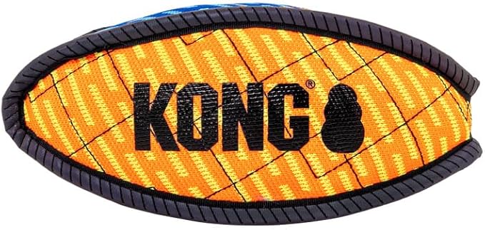 KONG Armor Bone Dog Toy – Medium – Durable Triple-Layered Fabric with Reflective Trim & Squeaker – Assorted Colors – Ideal for Chewing, Fetching & Tugging (Football, Medium)