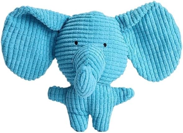 Plush Squeaky Pet Toy - Cute Animal Design Dog & Cat Toy - Soft & Durable Chew Toy for Interactive Play & Self-Entertainment (Elephant)