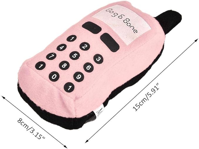 Pssopp Dog Phone Toy, Squeaky Plush Cell Phone Toy Dog Chew Toy Pet Chew Squeaker Toys Funny Mobile Phone Shape Interactive Toy for Dog Cat