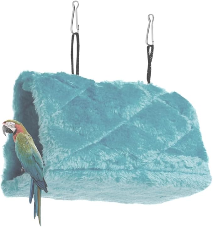 Toddmomy Plush Parrot Hammock Bed Warm Adorable Hanging Hut for Birds for Cage Home Use Encourages Exercise and