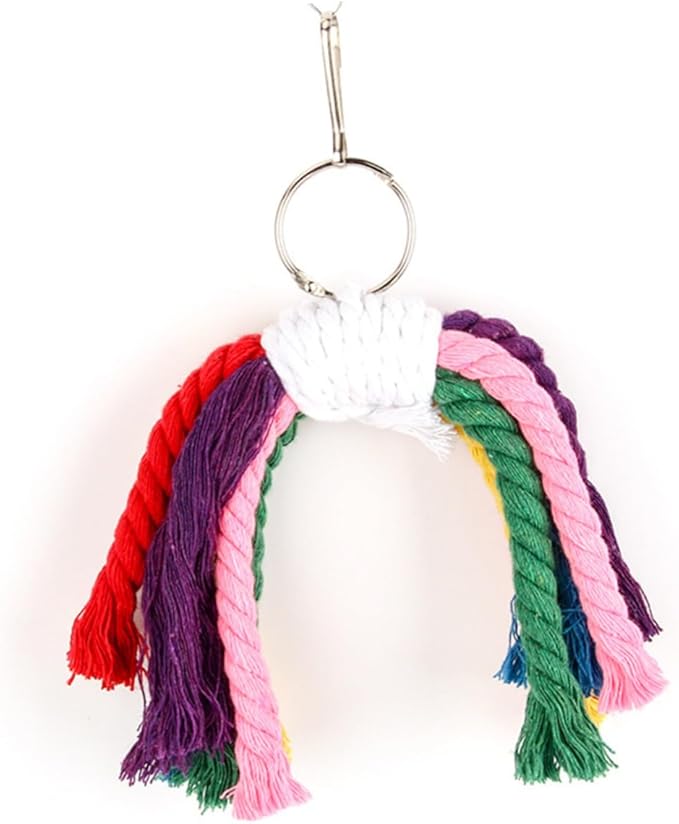 SUPVOX Creative Parrot Cotton Rope Hanging Bite Fun Playing String for Parrots Cockatiels Parakeets Bird Cage Accessory for Chewing Exercise