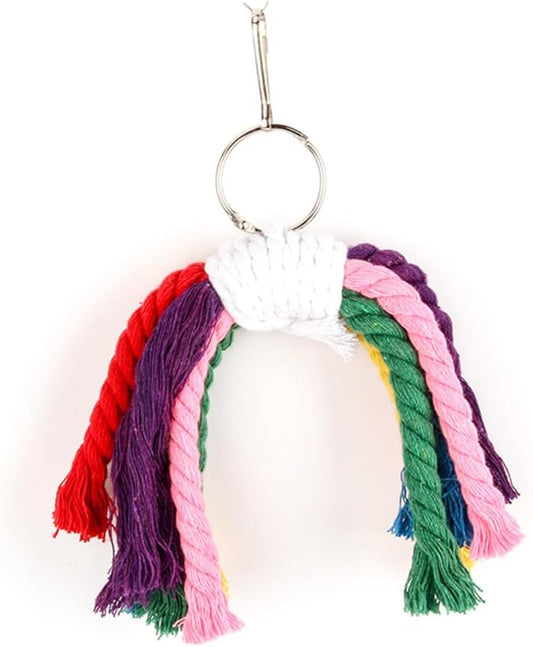 SUPVOX Creative Parrot Cotton Rope Hanging Bite Fun Playing String for Parrots Cockatiels Parakeets Bird Cage Accessory for Chewing Exercise
