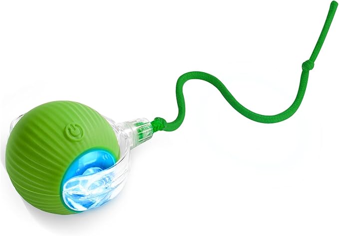 Tyware Interactive Cat Toys for Indoor Cats - Puppy Toys Ball with Tail,Realistic Bird Chirping,Smart Obstacle Avoidance and Auto Restart,Cat Puzzle Toys for Bored Indoor Adult Cats and Dog(Green)