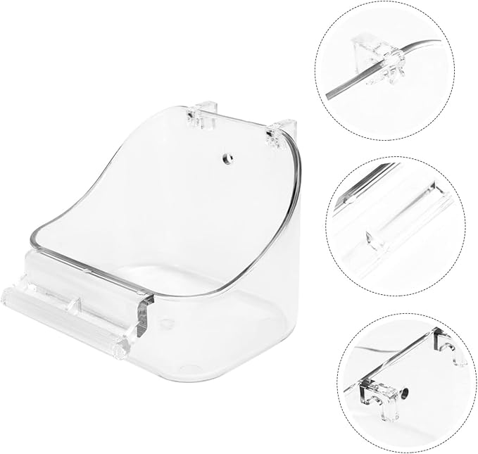 SUPVOX Bird Cage Food Box Parrot Bathtub Pet Feeding Basin Bird Feeder for Cage