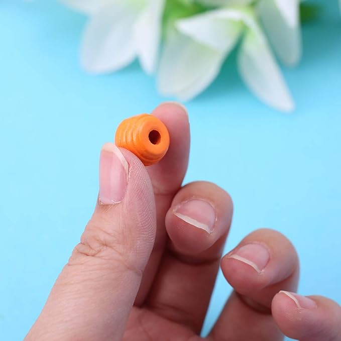 50 Pcs Colorful Wooden Beads for Craft Jewelry Making Bird Educational Toy Chewing Toys Accessories Bird Cage