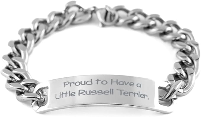 Brilliant Russell Terrier Dog Gifts, Proud to Have a Little, Birthday Cuban Chain Bracelet For Russell Terrier Dog from Friends, Pet toys, Cat toys, Dog toys, Pet food, Cat food, Dog food