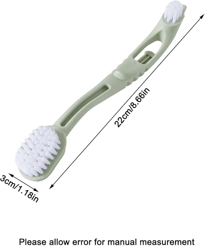5 Pieces Bird Cage Cleaning Brush with Long Ergonomic Handle, Dual-Function Brush Heads for Cleaning Bird Parrot Cage Kennels Perches (Green)