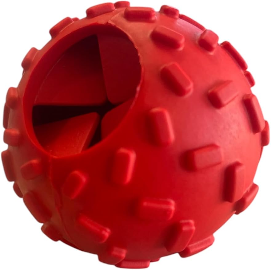 Challenging Treat-Dispensing Ball for Pigs Piglets Dogs Rabbits Cats and Other Small Animals – Mental Stimulation and Playtime Fun (Red)