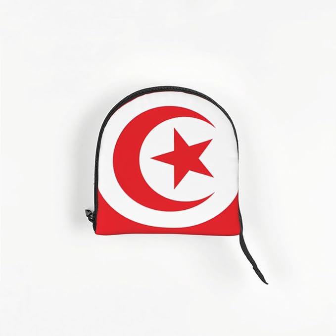 Foldable Pet Carrier Sling - Waterproof Small Dog & Cat Travel Tunisian Flag Tote with Safety Hook for Hiking