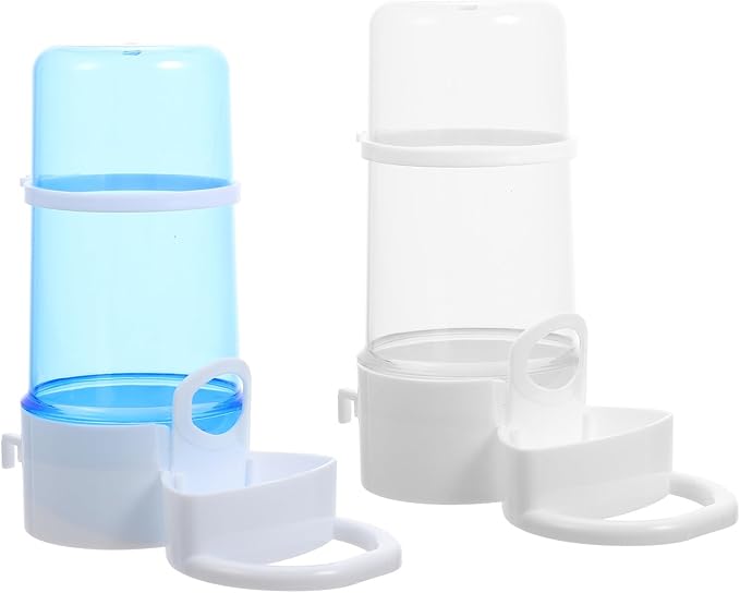 INOOMP Automatic Bird Feeder and Hamster Food Feeder 2pcs Set with Blue and Dispensers, Portable Cage Food Dispenser for Parakeets and Small Pets, Suitable for Bird and Hamster Feeding