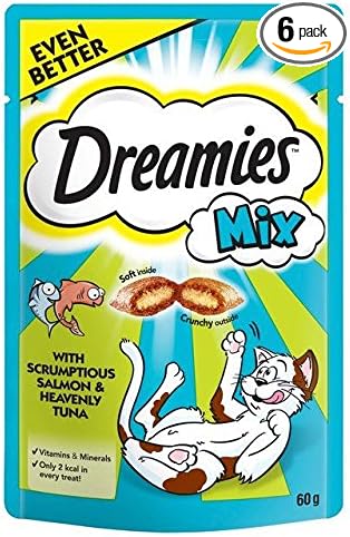Dreamies Cat Treats with Salmon & Tuna 60g (Pack of 6)