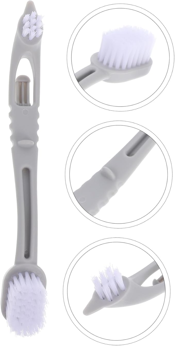 3pcs Bird Cage Brush with Extra Long Handle Soft Bristles Pet Cage Cleaner for Birdcage Dog Kennels Small Animal Enclosures Versatile Cleaning Tool in Gray Green Beige