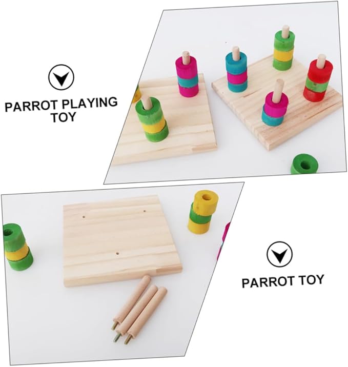 Milisten Parrot Ring Toss Toy Bird Cage Accessories Educational Bird Toy for Parakeets Conures
