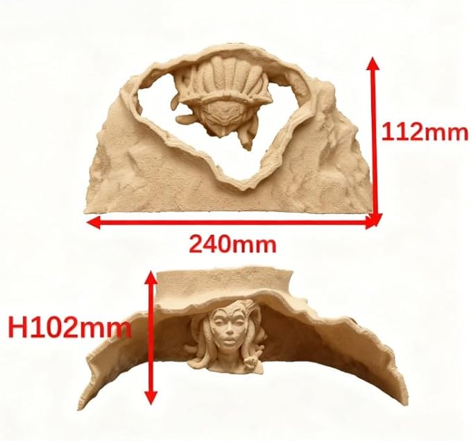 Resin Medusa Head Aquarium Ornament – Aquarium-Safe Fish Tank Decor, Hideaway Cave for Aquatic Pets to Breed, Play and Rest, Unique Gorgon Decorative Stone for Betta and Small Fish (Extra Large)