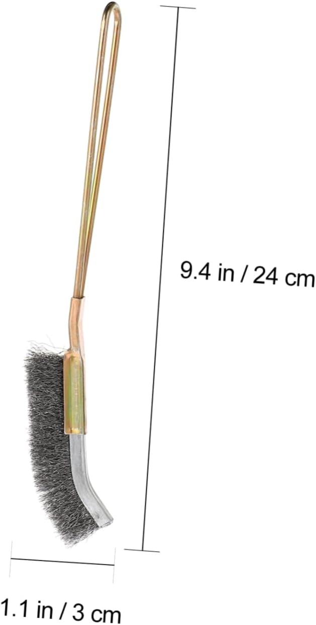 LIOOBO 2Pcs Bird Cage Cleaning Brushes Copper Long Handle for Easy pet Cages Wire Brush for Bird Owners