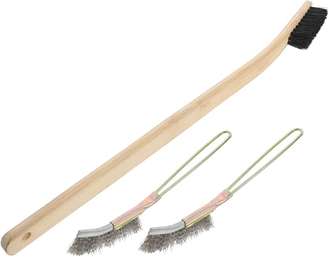 3pcs Bird Cage Cleaner Brush Wooden Handle Birdcage Scraper for Pet Cages and Accessories and Multifunctional Bird Poop Cleaner