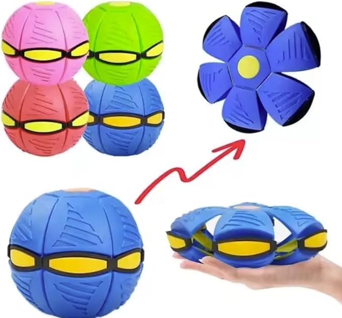 Magic Ball Toy for Pets – Interactive LED Bouncing Ball with 6 Lights and pop-up Flying Saucer Action. Fun Indoor/Outdoor Play for Dogs, Cats, and Kids (Blue)