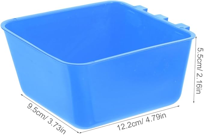 Kisangel 4pcs Hanging Bird Cage Bowls Feeding Cups for Rabbit Chicken Easy Install Water Dispenser Portable Feeder for Birds and Pets Blue