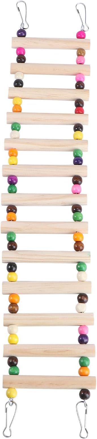 Hamster Climbing Ladder Pet Playing Wooden Mini Ladder for Bird Cage Accessories Small Pet Exercise for Hamsters and Parrots