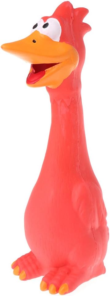 Dog Screaming Chicken Toys, Latex Pets Cats Squeaky Sound Decompression Toy (Red)