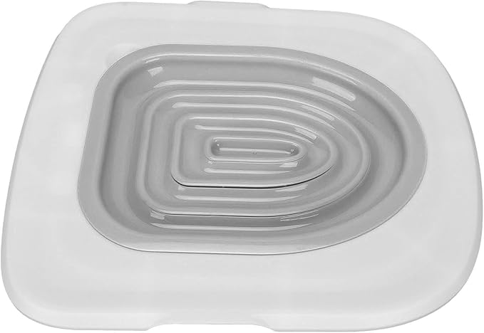 Cat Litter Toilet Cat Litter Training Kit, Universally Designed, Reusable, Ecofriendly Trainer, Includes Training Mat and User Manual. (White Tray, 1 Gray Inner Support)