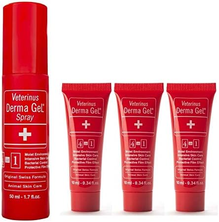 Veterinus Derma GeL® 1 x Spray 50mL - 1.7 fl.oz. + 3 x MINI Tubes 10mL - 0.34 fl.oz. - CAT Safe Non Toxic Contains: Freeze Dried Lavender extr. (no Essential Oil)
