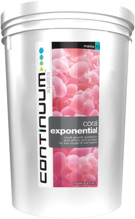 Continuum Aquatics Coral Exponential - Coral Growth Accelerator & Amino Acid Complex for Live Corals & Reef Aquaria, 20 Liter
