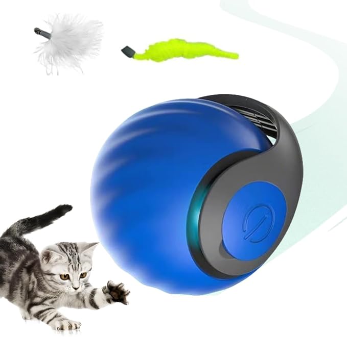 Interactive Cat Toys Ball, 2026 New Automatic Moving Balls for Cat Small Dog Touch Motion, Self Rolling Cat Toy Ball Interactive Dog Toys for Indoor and Outdoor (Blue)