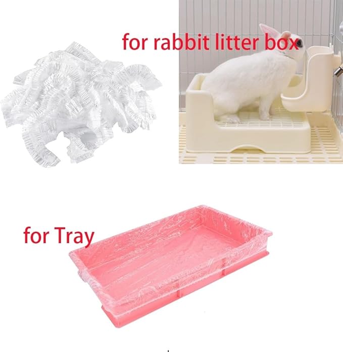 50 Pcs Disposable Rabbit Cage Liner Plastic Toilet Film Leak-Proof for Small Animals Bunny Guinea Pig Bird Cage Liners Litter Box Crate Tray Drawer Quick Cleanup Essentials Indoor (Medium-Compact)