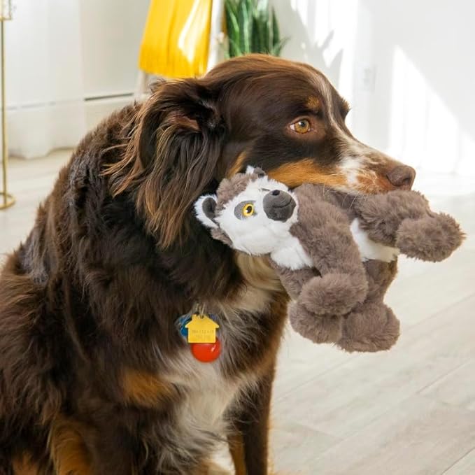 KONG Scampers Wildlife Plush Dog Toys – Variety 3-Pack Bundle (Red Panda, Lion, Lemur) – Soft & Durable with Low-Tone Squeaker – Great for Medium & Large Dogs