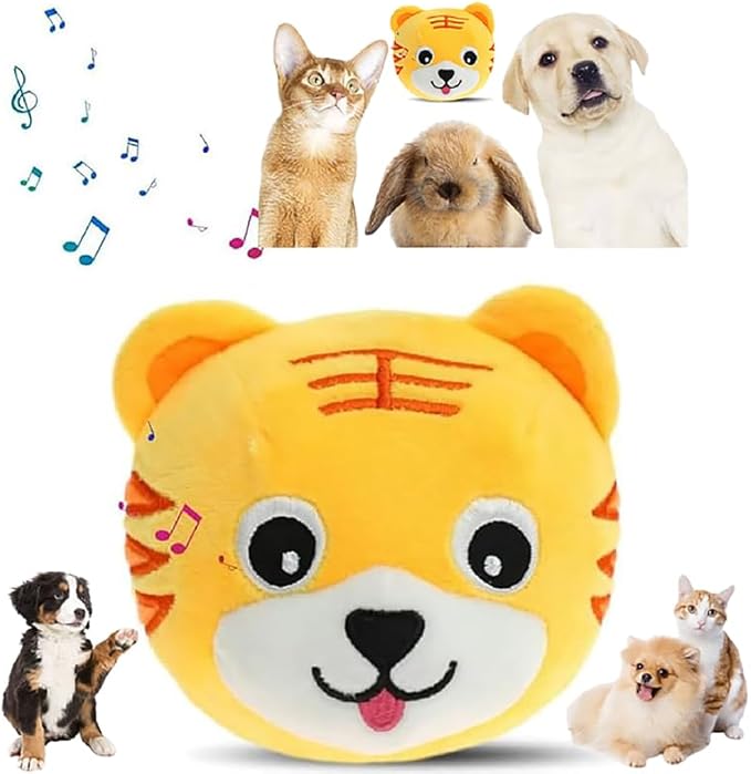 HISKI Active Moving Pet Plush Toy, 2026 Interactive Dog Toys Talking Moving Dog Ball Toy Washable Cartoon Pig Plush Sound Electronic Herding Ball for Dogs Shake Bounce Boredom Toys for Dog, Cats