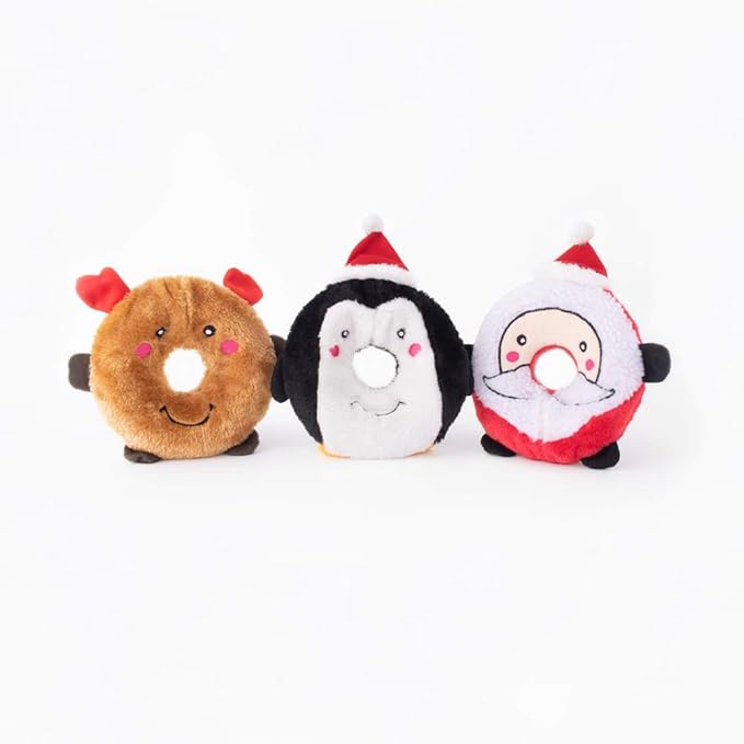 ZippyPaws - Holiday Donutz Buddies Squeaky Dog Toys - Penguin