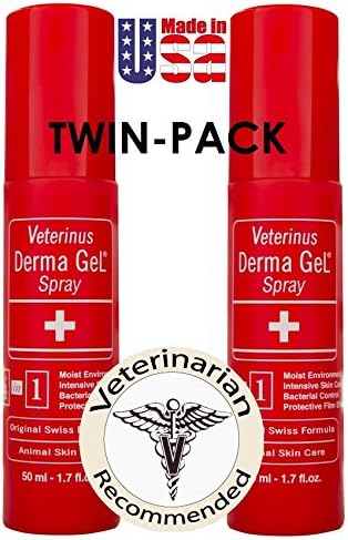 Veterinus Derma GeL® - Natural Spray 50mL - 1.7 fl.oz. (Twin-Pack of 2 x 50mL) - CAT Safe Non Toxic Contains: Freeze Dried Lavender extr. (no Essential Oil)